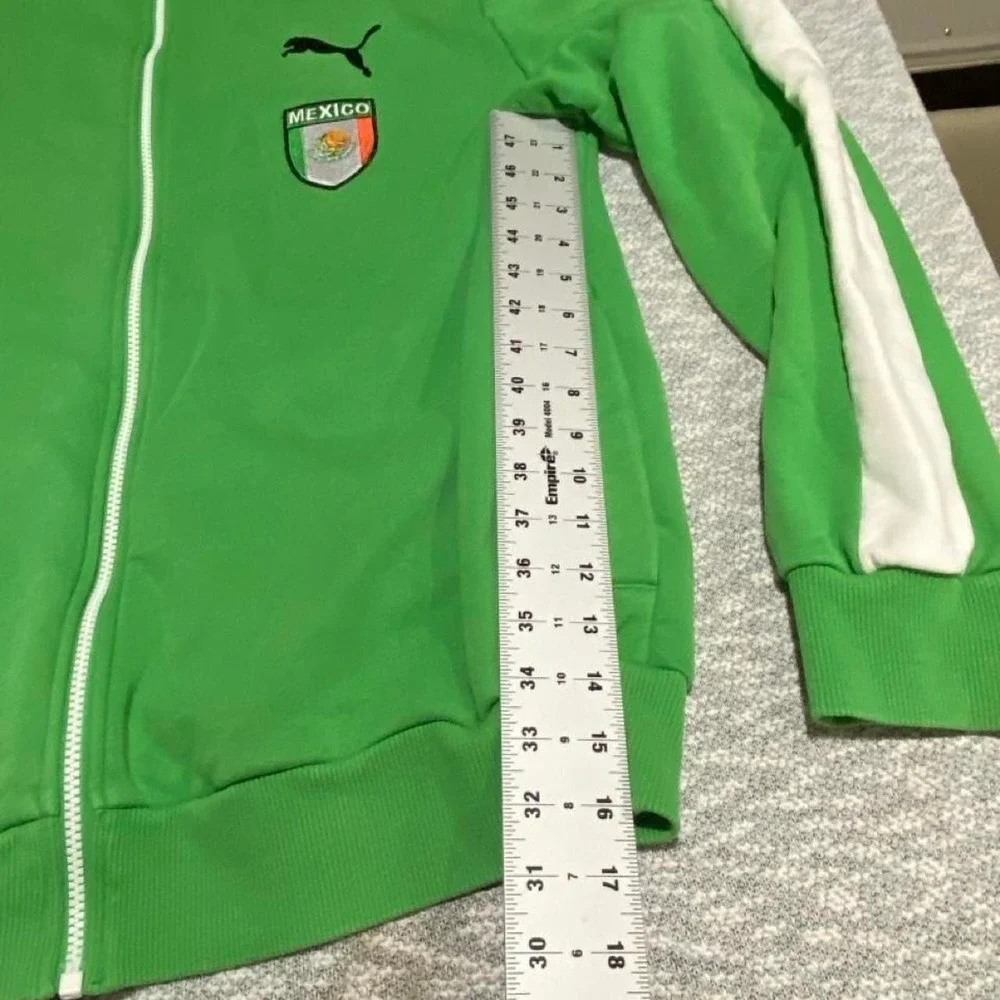Puma Mexico green track jacket full zip  stripes on sleeves men XL. SKU-B37